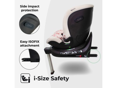 My Babiie MBCS400 Spin R129 Car Seat with Support Leg - Pink