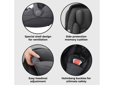 Rotating Infant Carrier Car Seat and Base - Black | My Babiie
