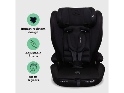 Toddler to Booster Car Seat with ISOFIX - Black | My Babiie