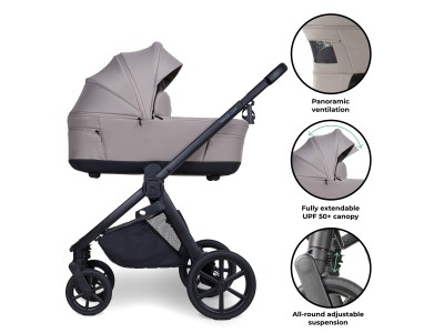 My Babiie MB450 LUXE 3-in-1 Travel System with Base - Mink