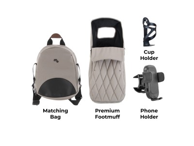 My Babiie MB450 LUXE 3-in-1 Travel System with Base - Mink