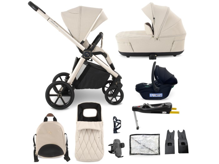 My Babiie MB450 LUXE 3-in-1 Travel System with Base - Feather