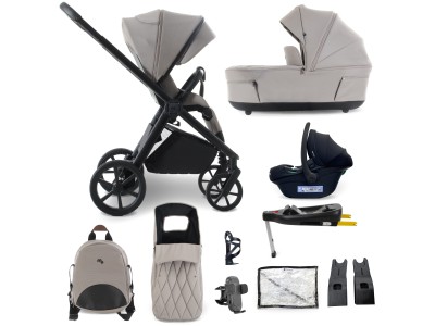 My Babiie MB450 LUXE 3-in-1 Travel System with Base - Mink