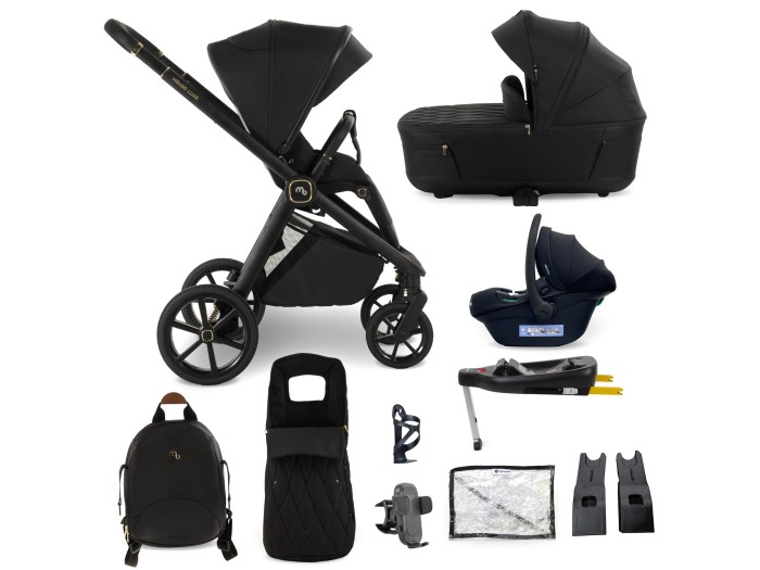 My Babiie MB450 LUXE 3-in-1 Travel System with Base - Black