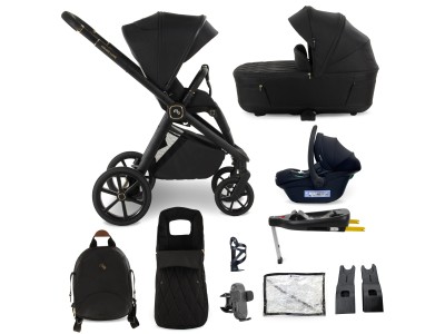 My Babiie MB450 LUXE 3-in-1 Travel System with Base - Black