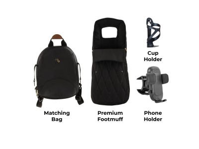 My Babiie MB450 LUXE 3-in-1 Travel System with Base - Black