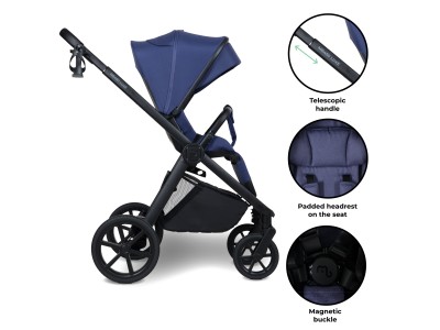 My Babiie MB450 LUXE 3-in-1 Travel System - Indigo