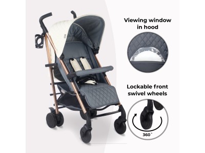 My Babiie MB51 Plus Stroller - Quilted Champagne | Baby Snooze