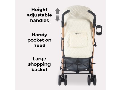 My Babiie MB51 Plus Stroller - Quilted Champagne | Baby Snooze
