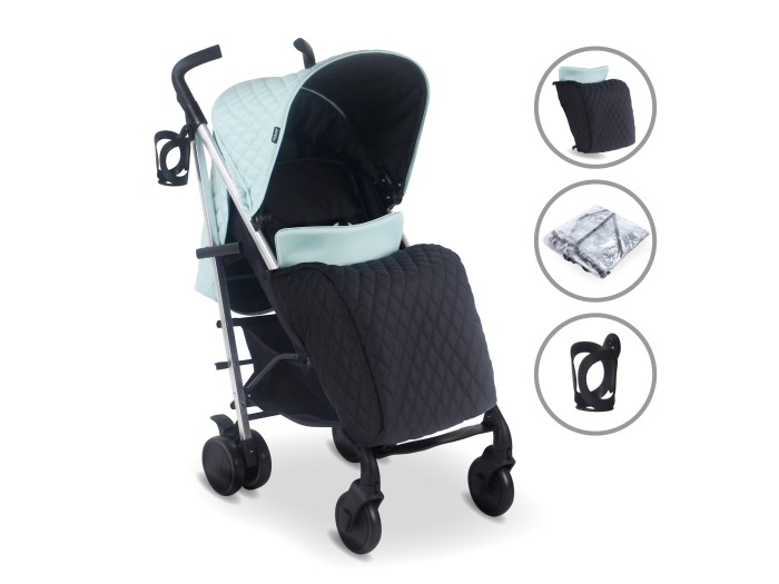 My Babiie MB51 Plus Stroller - Quilted Aqua | Baby Snooze