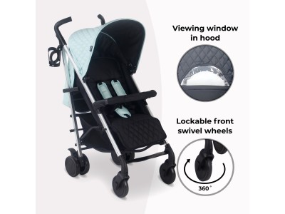 My Babiie MB51 Plus Stroller - Quilted Aqua | Baby Snooze
