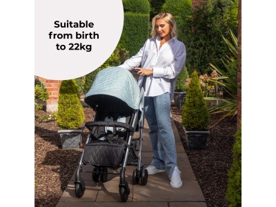 My Babiie MB51 Plus Stroller - Quilted Aqua | Baby Snooze