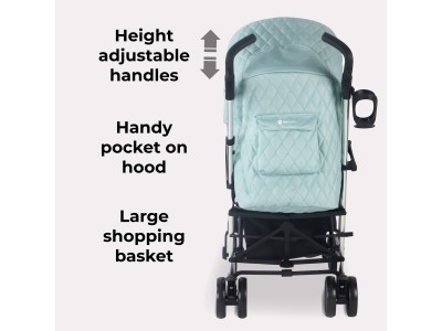 My Babiie MB51 Plus Stroller - Quilted Aqua | Baby Snooze