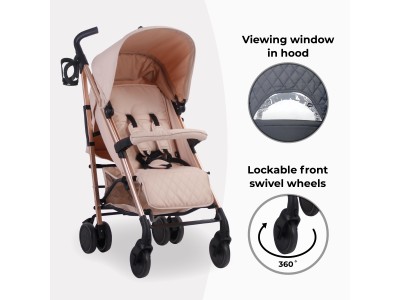 My Babiie MB51 Plus Stroller - Rose Gold Blush | Baby Snooze