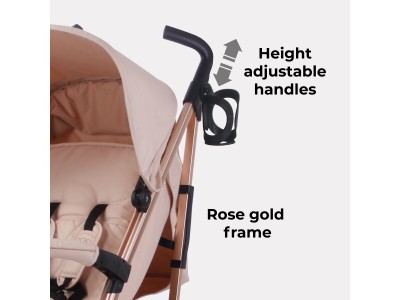 My Babiie MB51 Plus Stroller - Rose Gold Blush | Baby Snooze
