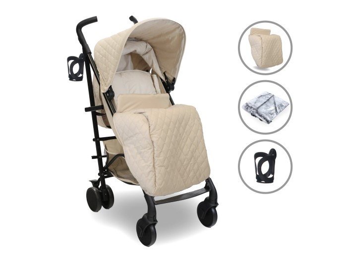 My Babiie MB51 Plus Stroller - Quilted Sand | Baby Snooze