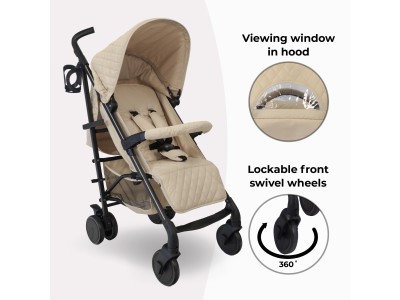 My Babiie MB51 Plus Stroller - Quilted Sand | Baby Snooze