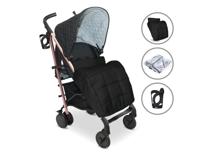 My Babiie MB51 Plus Stroller - Quilted Black | Baby Snooze