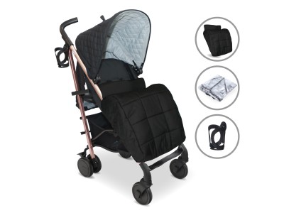 My Babiie MB51 Plus Stroller - Quilted Black | Baby Snooze