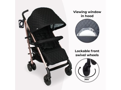 My Babiie MB51 Plus Stroller - Quilted Black | Baby Snooze