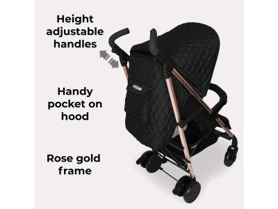 My Babiie MB51 Plus Stroller - Quilted Black | Baby Snooze