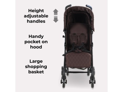 My Babiie MB51 Plus Stroller - Chocolate | Baby Snooze