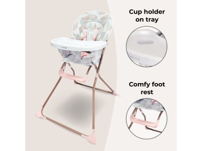 My Babiie MBHC1 Compact Highchair - Rose Geo | Baby Snooze