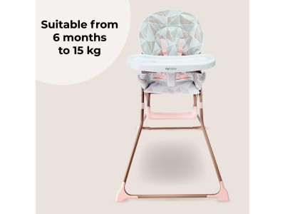 My Babiie MBHC1 Compact Highchair - Rose Geo | Baby Snooze
