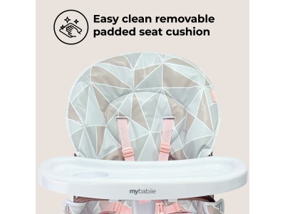 My Babiie MBHC1 Compact Highchair - Rose Geo | Baby Snooze