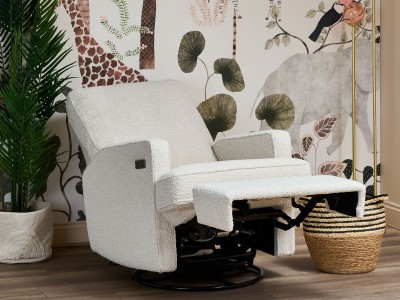 Obaby Madison Electric Swivel Glider Recliner Chair Boucle