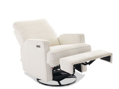 Obaby Madison Electric Swivel Glider Recliner Chair Boucle