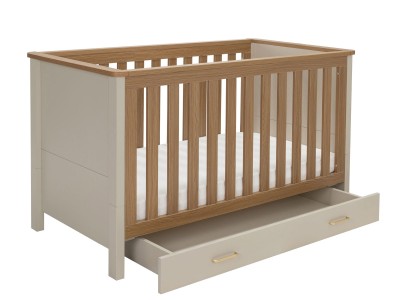 Babymore Mira Cot Bed - Cashmere Warm Oak