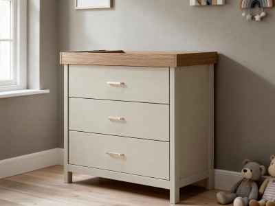 Babymore Mira Nursery Chest Changer - Cashmere Warm Oak