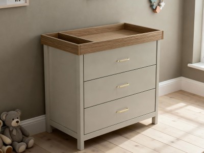Babymore Mira Nursery Chest Changer - Cashmere Warm Oak