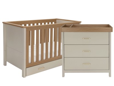 Babymore Mira 2 Piece Nursery Room Set - Cashmere Warm Oak