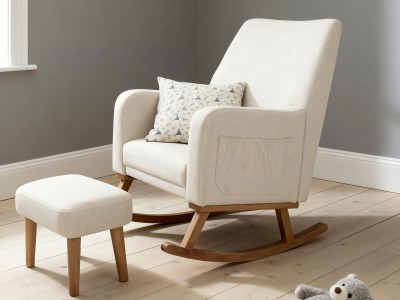 Callie Nursing Chair with Stool - Ivory | Babymore
