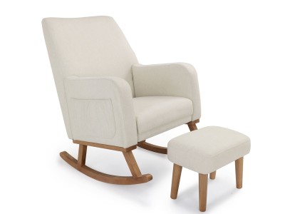 Callie Nursing Chair with Stool - Ivory | Babymore