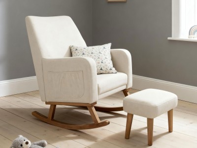 Callie Nursing Chair with Stool - Ivory | Babymore