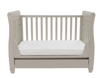 Babymore Eva Sleigh Drop Side Cot Bed - Grey | Baby Snooze