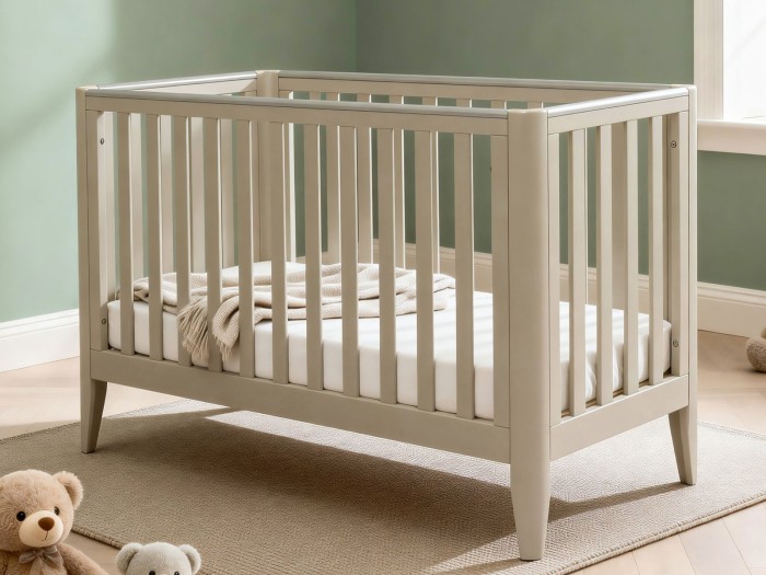 Babymore Iris mini Cot Bed – Grey | Baby Snooze