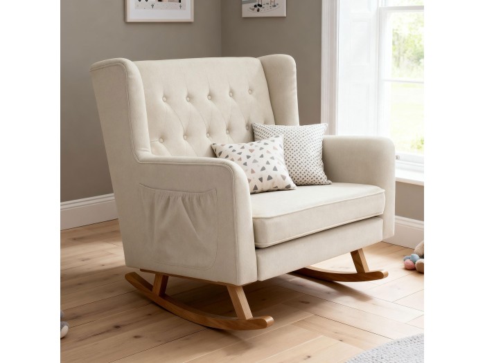 Lux Snuggle Rocking Chair - Ivory | Babymore