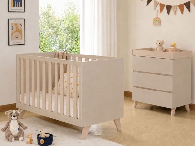 Dante Mini Cot Bed 2 piece roomset Cashmere | Babymore