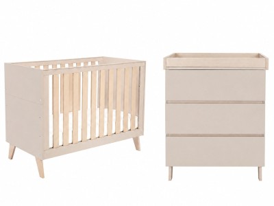 Dante Mini Cot Bed 2 piece roomset Cashmere | Babymore