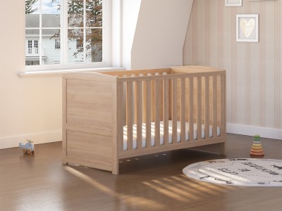 Baby Snooze Mila Cot Bed–Natural Oak