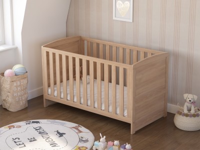 Baby Snooze Mila Cot Bed–Natural Oak