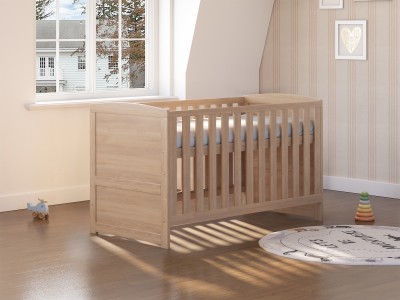 Baby Snooze Mila Cot Bed–Natural Oak