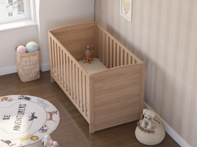 Baby Snooze Mila Cot Bed–Natural Oak