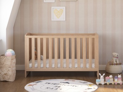 Baby Snooze Mila Cot Bed–Natural Oak
