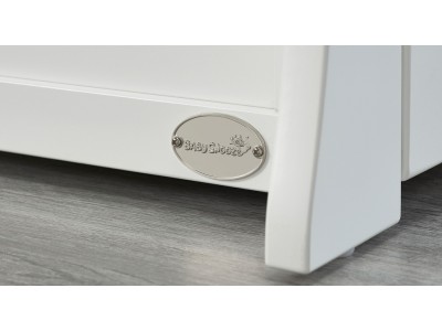 Lillian Sleigh Cot Bed with Drawer in White - Clearance