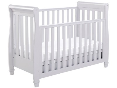 Babymore Eva Sleigh Drop Side Cot Bed - Grey | Baby Snooze